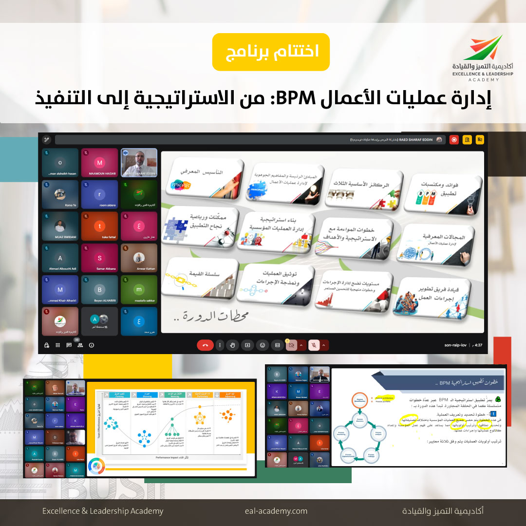 اختتام برنامج “إدارة عمليات الأعمال BPM-من الاستراتيجية إلى التنفيذ”